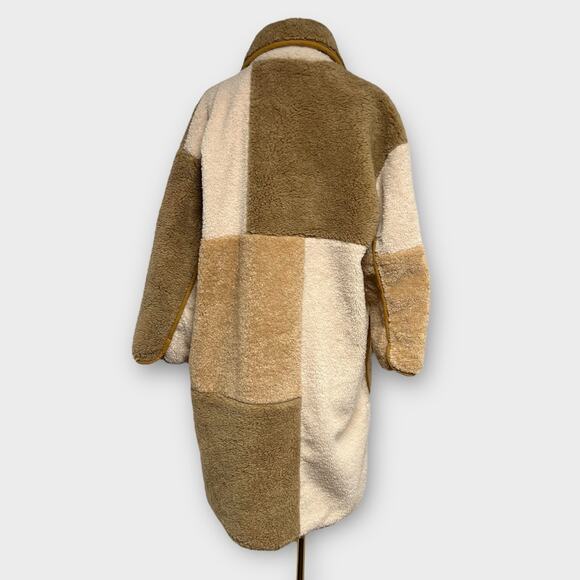 Anthropologie Pilcro Colorblocked Sherpa Coat Size Medium - Picture 3 of 7